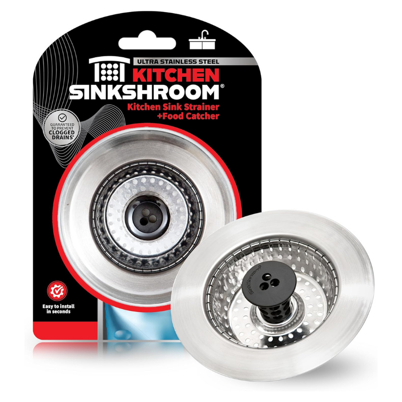 Kitchen SinkShroom Revolutionary Clog-Free Stainless Steel Sink Strainer