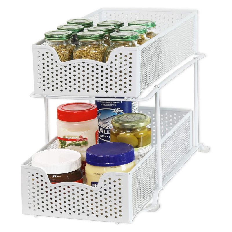 Simple Houseware 2 Tier Sliding Cabinet Basket Organizer Drawer