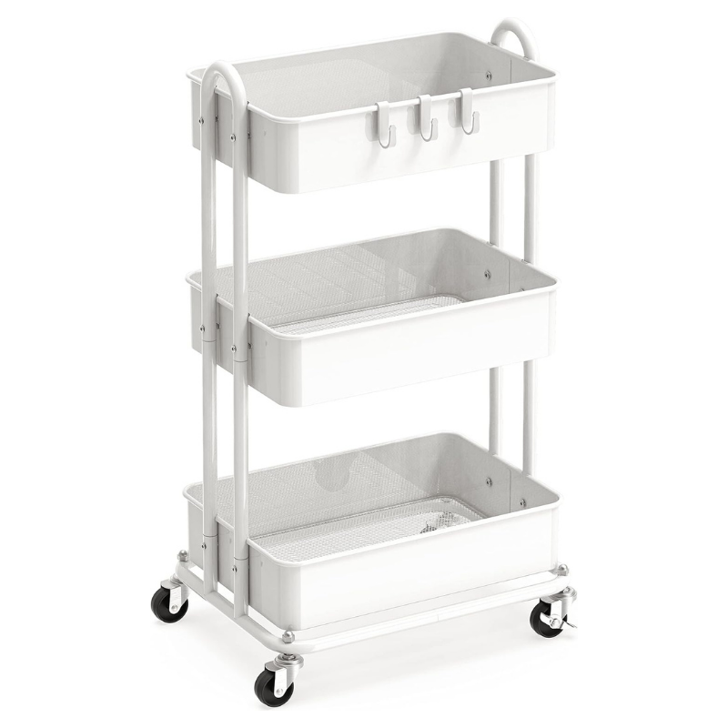 Simple Houseware 3-Tier Heavy Duty Metal Utility Rolling Cart
