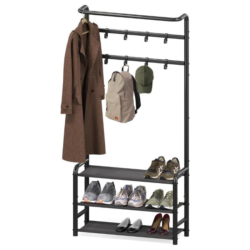 Simple Houseware Coat Rack with Storage Shelf