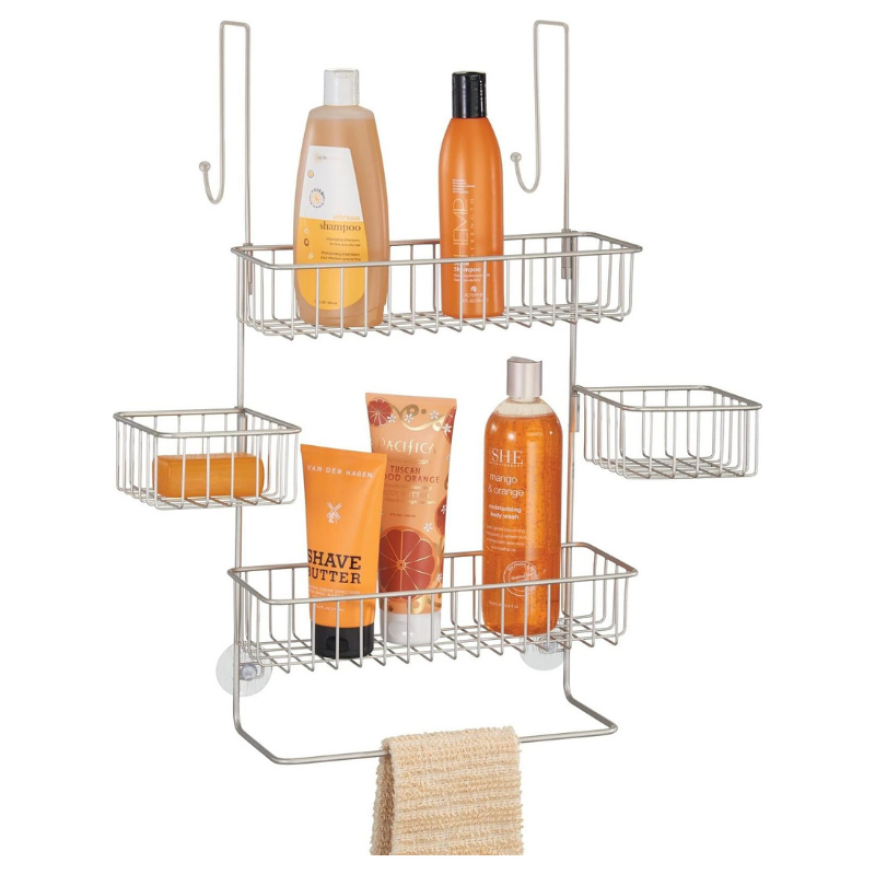 mDesign Steel Over The Door Shower Caddy